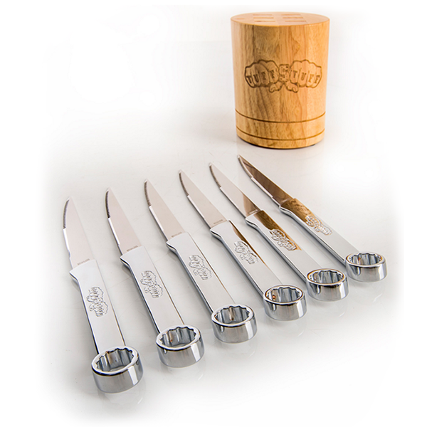 6pc Wrench Handle Steak Knife Set