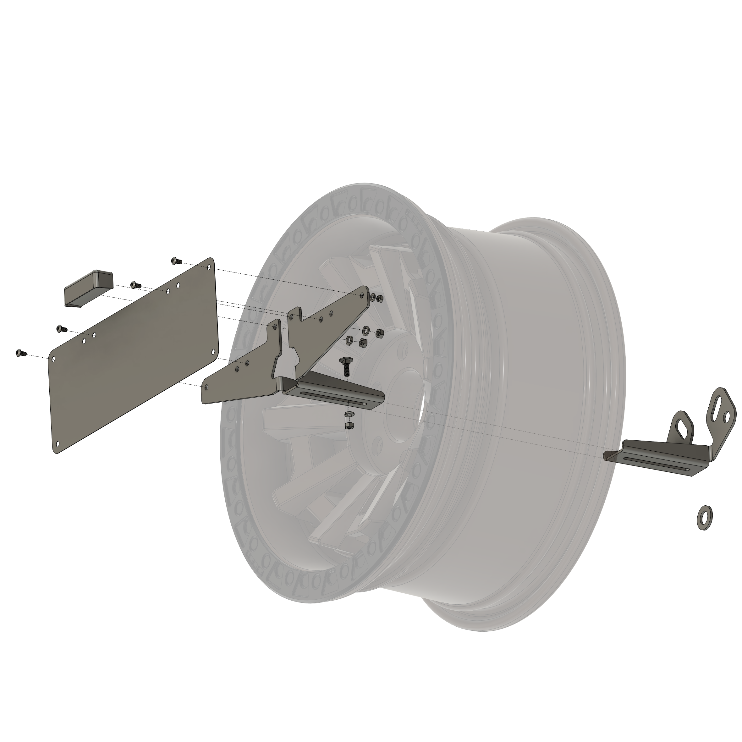 Universal 4WD & Caravan Rear Number Plate Relocation Bracket