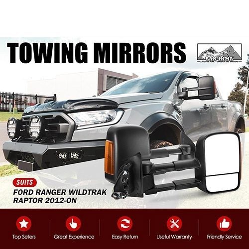 Extendable Towing Mirrors Suitable for Ford Ranger 2012-On