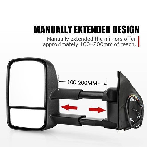 Extendable Towing Mirrors Suitable for Toyota Landcruiser 200 Series ...