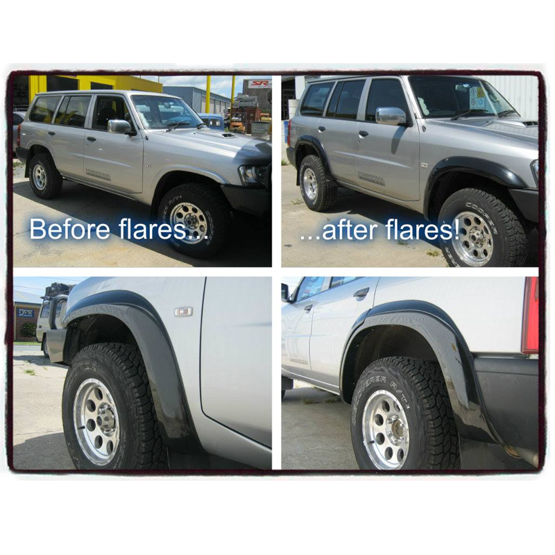 Factory Style Flares Suitable For Nissan GU Patrol Series 1-7 97-On Front Only