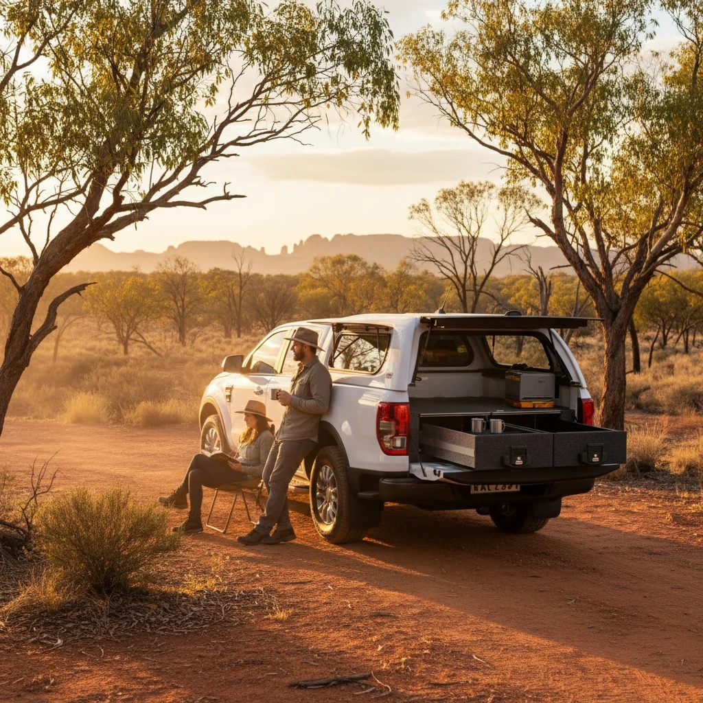 4WD Interiors Fixed Floor Drawers Suitable For Ford Next Generation Ranger Dual Cab 07/2022-Current