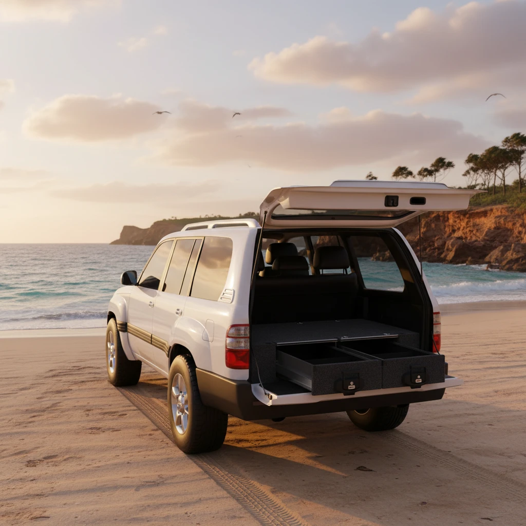 Drawer System Suitable For Toyota Landcruiser 100 Series Sahara Wagon With Rear Air Con 04/1998-11/2007