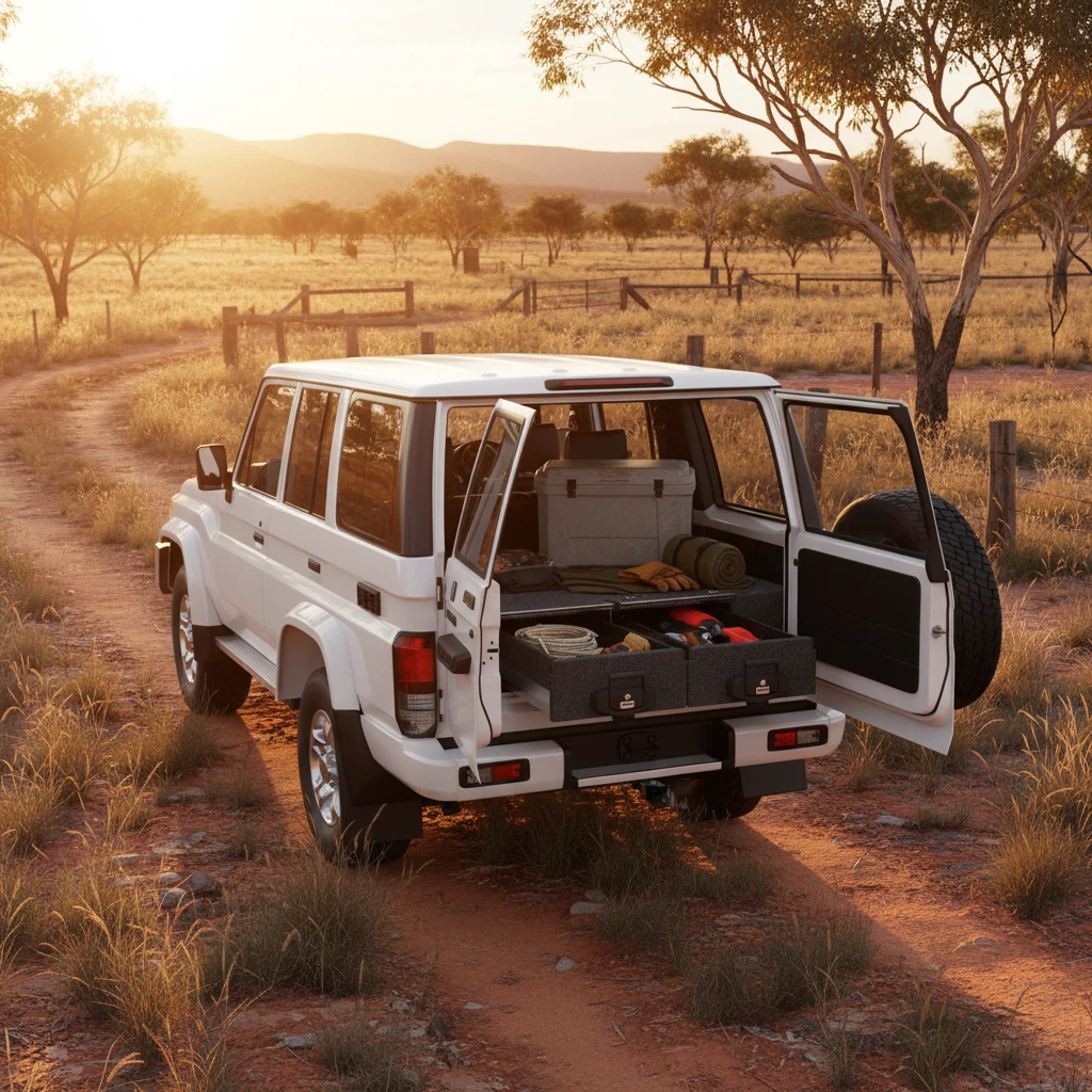 Drawer System Suitable For Toyota Landcruiser 70 Series 76 Seat Wagon 01/2007-07/2009