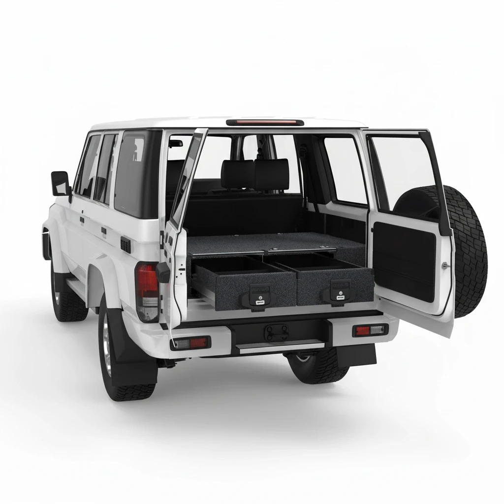 Drawer System Suitable For Toyota Landcruiser 70 Series 76 Seat Wagon 01/2007-07/2009