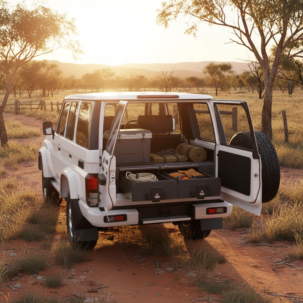 Drawer System Suitable For Toyota Landcruiser 70 Series 76 Seat Wagon 08/2009-03/2021