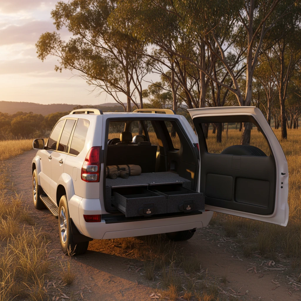 Drawer System Suitable For Toyota Landcruiser Prado 120 Series Wagon With Rear Air Con 10/2002-09/2009