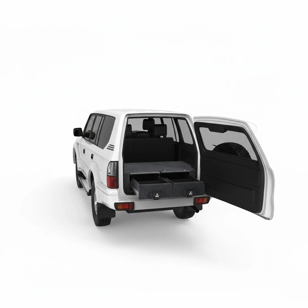 Drawer System Suitable For Toyota Landcruiser Prado 90 Series TX Wagon With Rear Air Con Wagon 01/1999-09/2002